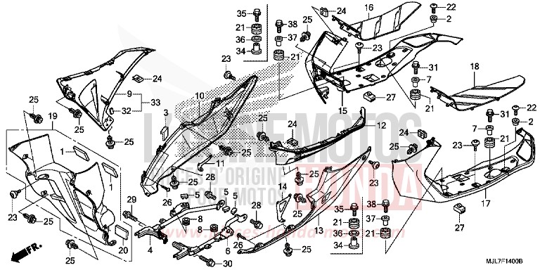 UNTERSTE STUFE von Integra 750 GRAPHITE BLACK (NHB01) von 2014